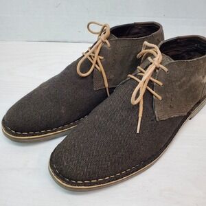 Kenneth Cole Reaction Brown Suede & Textile Desert Sun Chukka Boot Shoes US 11 M
